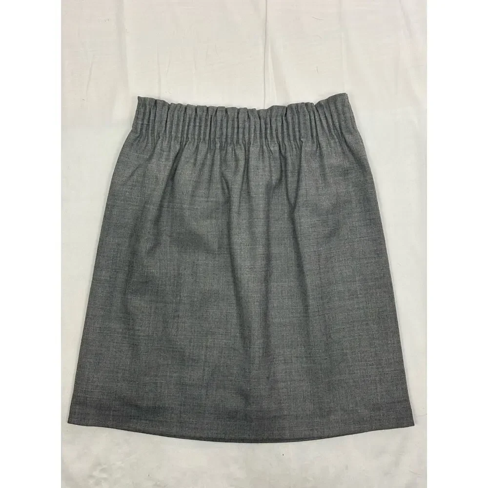 J. Crew Wool Blend Gray High Elastic Waist Mini Skirt Size 0 Preppy Academia